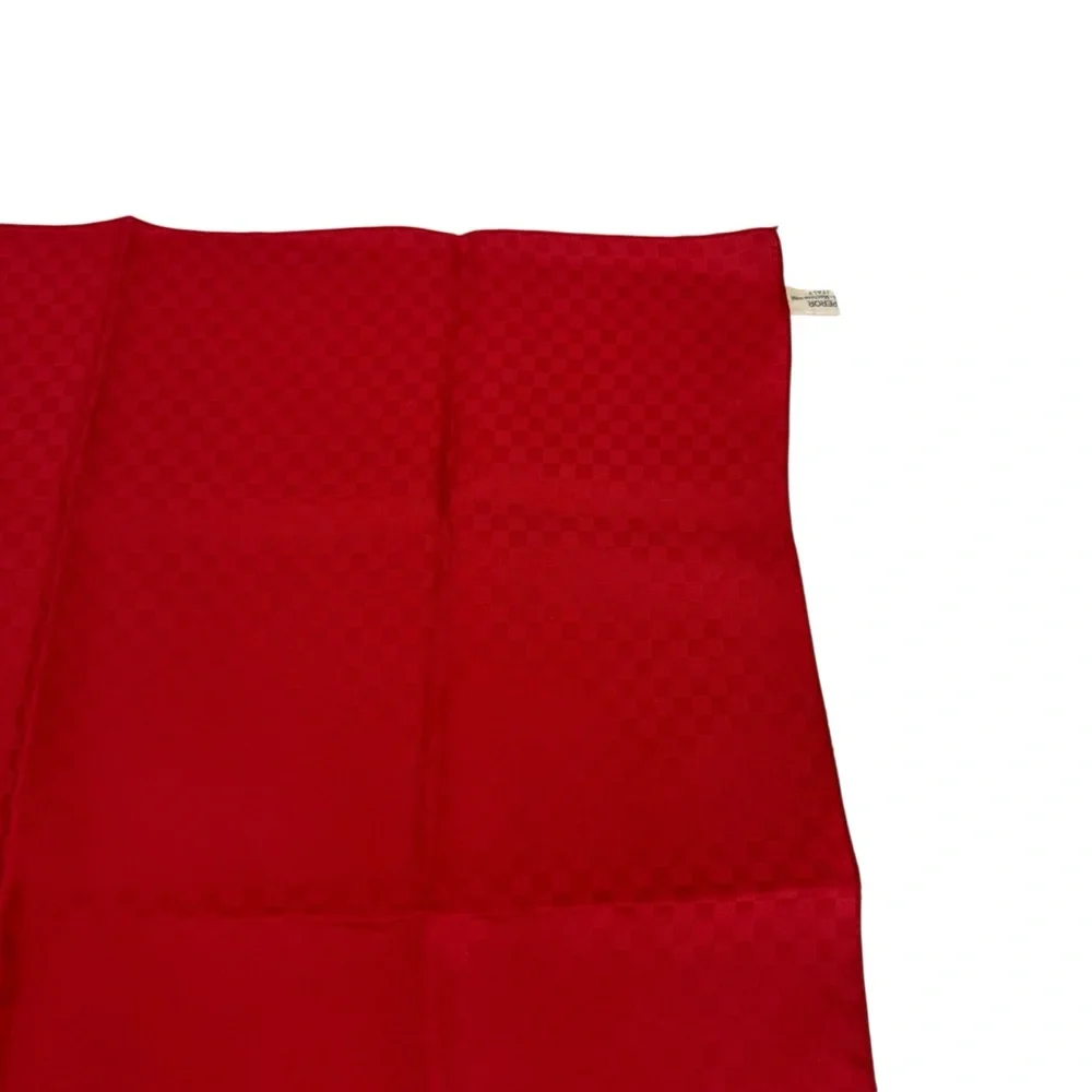 Mr Emperor Red 23.5” x 23.5” Monochromatic Polyester Scarf. Made in Italy